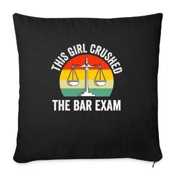 The Bar Exam Passed Funny New Lawyer Attorney - Sofa pillowcase 17,3'' x 17,3'' (45 x 45 cm) - black - Front