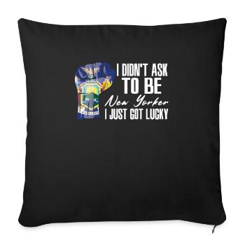 New Yorker American US Patriot USA Grown New York - Sofa pillowcase 17,3'' x 17,3'' (45 x 45 cm) - black - Front