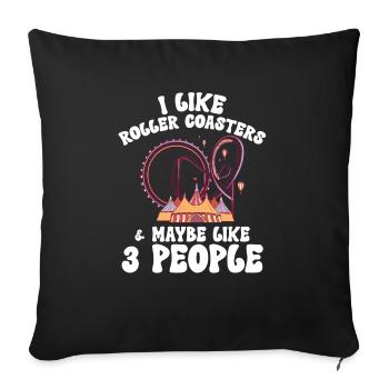 Roller Coaster Roller Coaster Amusement Park - Sofa pillowcase 17,3'' x 17,3'' (45 x 45 cm) - black - Front