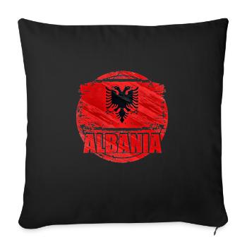 Albanie - Housse de coussin décorative 45 x 45 cm - noir - Devant