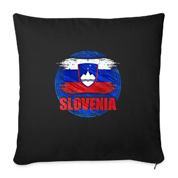 Slowenien - Sofakissenbezug 45 x 45 cm - Schwarz - Vorne