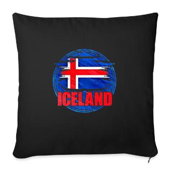 Islande - Housse de coussin décorative 45 x 45 cm - noir - Devant