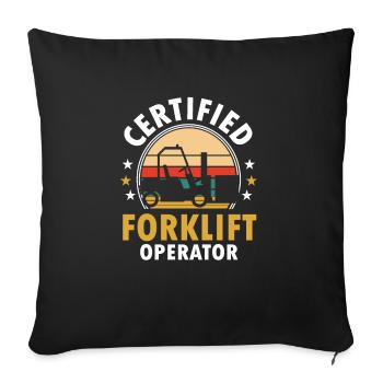 Retro Forklift Driver Vintage Certified Forklift O - Sofa pillowcase 17,3'' x 17,3'' (45 x 45 cm) - black - Front