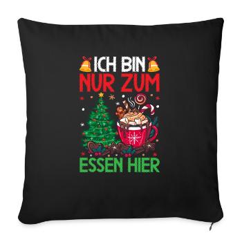 Weihnachten Essen Weihnachtsessen Heiligabend - Sofakissenbezug 45 x 45 cm - Schwarz - Vorne