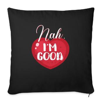 Funny Anti Valentine's Day Heart Single Pride Close - Sofa pillowcase 17,3'' x 17,3'' (45 x 45 cm) - black - Front