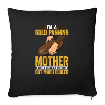 Orpaillage Recherche d’or - Housse de coussin décorative 45 x 45 cm - noir - Devant