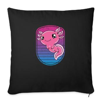 Cute Axolotl Funny Axolotl - Sofa pillowcase 17,3'' x 17,3'' (45 x 45 cm) - black - Front