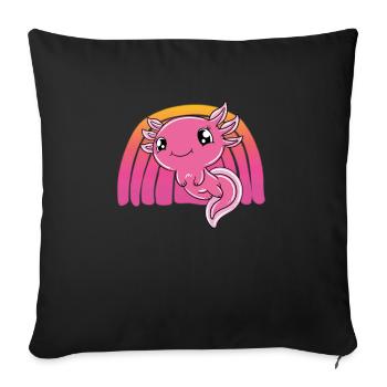 Cute Axolotl Funny Axolotl - Sofa pillowcase 17,3'' x 17,3'' (45 x 45 cm) - black - Front