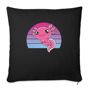 Cute Axolotl Funny Axolotl - Sofa pillowcase 17,3'' x 17,3'' (45 x 45 cm) - black - Front