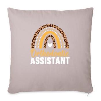 Orthodontic Assistant Job Dental Teeth Dentist - Sofa pillowcase 17,3'' x 17,3'' (45 x 45 cm) - light taupe - Front