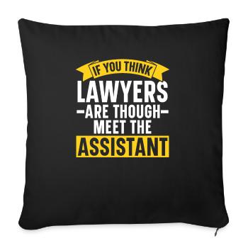 Assistante juridique Profession d’étudiante en droit Parajuriste - Housse de coussin décorative 45 x 45 cm - noir - Devant