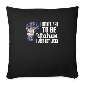 Utahan American US Patriot USA Grown Utah Flag - Sofa pillowcase 17,3'' x 17,3'' (45 x 45 cm) - black - Front