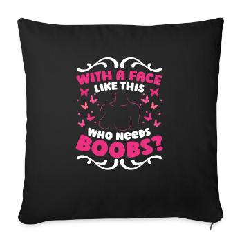 Breast Cancer Pins Ribbon Breast Cancer Awareness - Sofa pillowcase 17,3'' x 17,3'' (45 x 45 cm) - black - Front