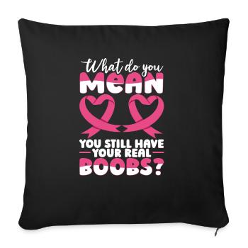 Breast Cancer Pin Breast Cancer Awareness Week - Sofa pillowcase 17,3'' x 17,3'' (45 x 45 cm) - black - Front