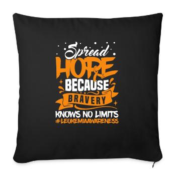 Leukemia Cancer Awareness Ribbon Blood Cancer - Sofa pillowcase 17,3'' x 17,3'' (45 x 45 cm) - black - Front