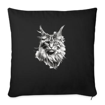 Maine coon cats fans gift for cat owners - Sofa pillowcase 17,3'' x 17,3'' (45 x 45 cm) - black - Front
