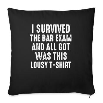 The Bar Exam Passed Funny New Lawyer Attorney - Sofa pillowcase 17,3'' x 17,3'' (45 x 45 cm) - black - Front