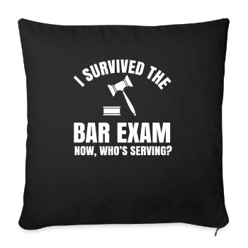 The Bar Exam Passed Funny New Lawyer Attorney - Sofa pillowcase 17,3'' x 17,3'' (45 x 45 cm) - black - Front
