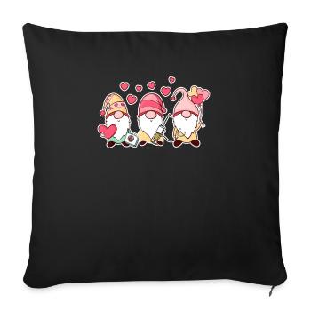 Funny Valentine's Day Dwarf Love Gnome - Sofa pillowcase 17,3'' x 17,3'' (45 x 45 cm) - black - Front