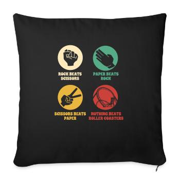 Roller Coaster Roller Coaster Amusement Park - Sofa pillowcase 17,3'' x 17,3'' (45 x 45 cm) - black - Front