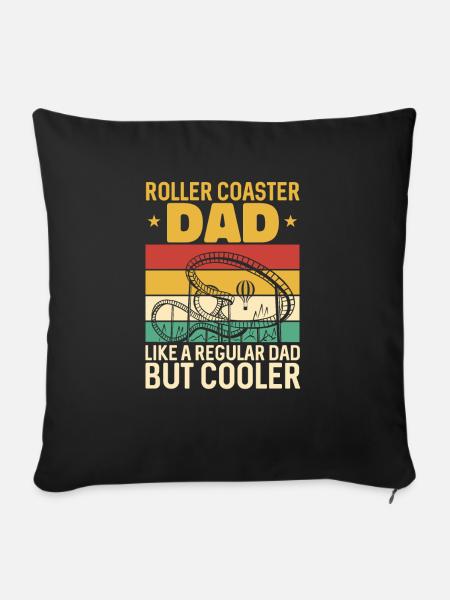 Achterbahn Rollercoaster Freizeitpark - Sofakissenbezug 45 x 45 cm - Schwarz