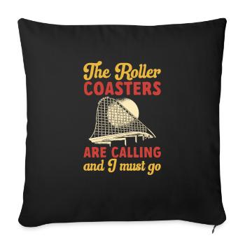 Roller Coaster Roller Coaster Amusement Park - Sofa pillowcase 17,3'' x 17,3'' (45 x 45 cm) - black - Front