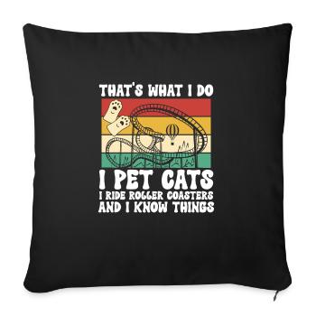 Roller Coaster Roller Coaster Amusement Park - Sofa pillowcase 17,3'' x 17,3'' (45 x 45 cm) - black - Front