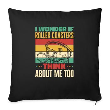 Roller Coaster Roller Coaster Amusement Park - Sofa pillowcase 17,3'' x 17,3'' (45 x 45 cm) - black - Front