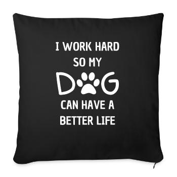 Propriétaire de chien chiens Golden Retriever Chien Chiot - Housse de coussin décorative 45 x 45 cm - noir - Devant