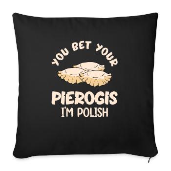 Pierogi Recipe Polish Pierogi - Sofa pillowcase 17,3'' x 17,3'' (45 x 45 cm) - black - Front