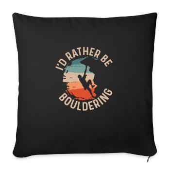 Je préfère faire de l’escalade de bloc - Housse de coussin décorative 45 x 45 cm - noir - Devant