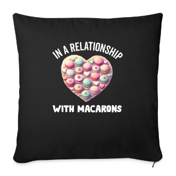 Macarons Cookies Baker French Dessert Funny - Sofa pillowcase 17,3'' x 17,3'' (45 x 45 cm) - black - Front