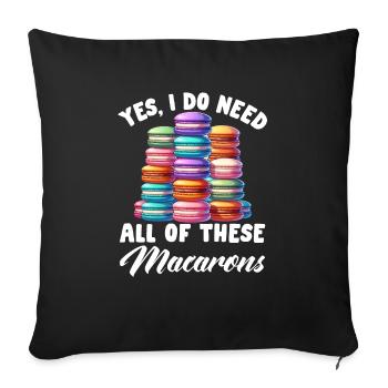 Macarons Cookies Baker French Dessert Funny - Sofa pillowcase 17,3'' x 17,3'' (45 x 45 cm) - black - Front