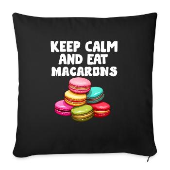 Macarons Cookies Baker French Dessert Funny - Sofa pillowcase 17,3'' x 17,3'' (45 x 45 cm) - black - Front