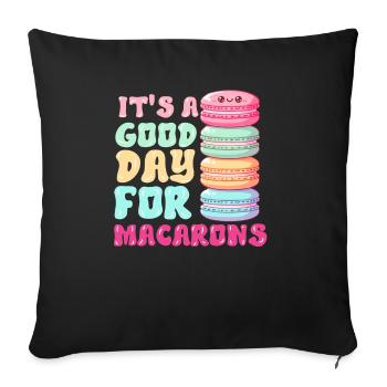 Macarons Cookies Baker French Dessert Funny - Sofa pillowcase 17,3'' x 17,3'' (45 x 45 cm) - black - Front