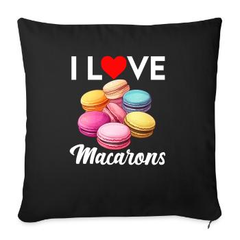 Macarons Cookies Baker French Dessert Funny - Sofa pillowcase 17,3'' x 17,3'' (45 x 45 cm) - black - Front