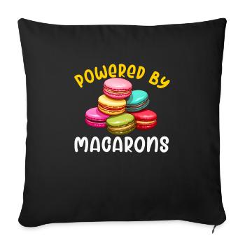 Macarons Cookies Baker French Dessert Funny - Sofa pillowcase 17,3'' x 17,3'' (45 x 45 cm) - black - Front
