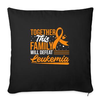 Leukemia Awareness Pins Leukemia Cancer Ribbon - Sofa pillowcase 17,3'' x 17,3'' (45 x 45 cm) - black - Front