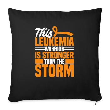 Leukemia Warrior Cancer Ribbon Leukemia Awareness - Sofa pillowcase 17,3'' x 17,3'' (45 x 45 cm) - black - Front