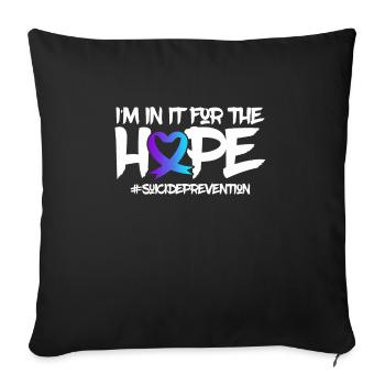Mental Health Support Product Suicide Prevention - Sofa pillowcase 17,3'' x 17,3'' (45 x 45 cm) - black - Front