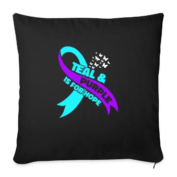 Mental Health Support 988 Suicide Prevention Week - Sofa pillowcase 17,3'' x 17,3'' (45 x 45 cm) - black - Front