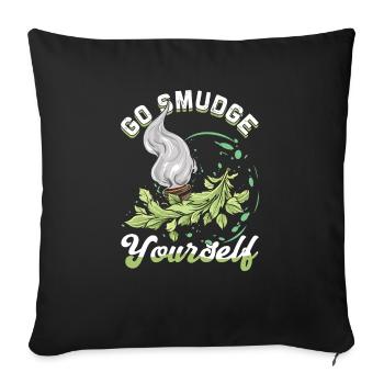 Smudge Sage Feather Spiritual Witchcraft - Sofa pillowcase 17,3'' x 17,3'' (45 x 45 cm) - black - Front