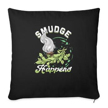 Smudge Sage Feather Spiritual Witchcraft - Sofa pillowcase 17,3'' x 17,3'' (45 x 45 cm) - black - Front