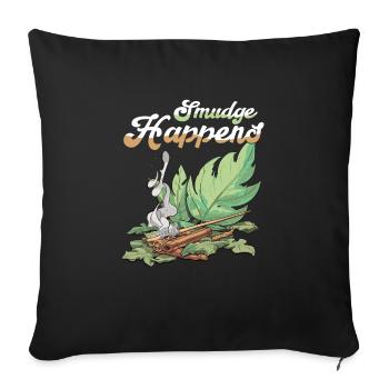 Smudge Sage Feather Spiritual Witchcraft - Sofa pillowcase 17,3'' x 17,3'' (45 x 45 cm) - black - Front