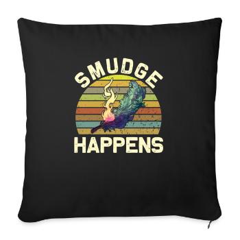 Smudge Sage Feather Spiritual Witchcraft - Sofa pillowcase 17,3'' x 17,3'' (45 x 45 cm) - black - Front