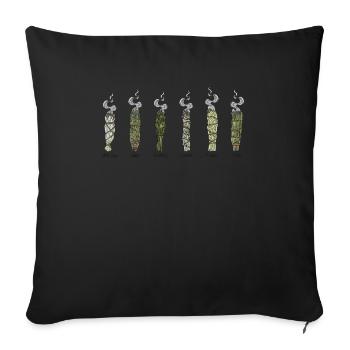 Smudge Sage Feather Spiritual Witchcraft - Sofa pillowcase 17,3'' x 17,3'' (45 x 45 cm) - black - Front