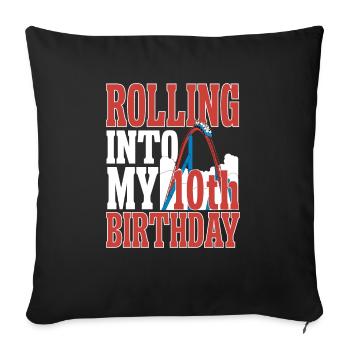 Roller Coaster Roller Coaster Amusement Park - Sofa pillowcase 17,3'' x 17,3'' (45 x 45 cm) - black - Front