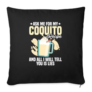 Porto Rico Lait de poule portoricain - Housse de coussin décorative 45 x 45 cm - noir - Devant