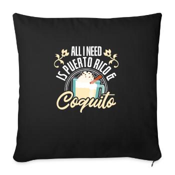 Porto Rico Lait de poule portoricain - Housse de coussin décorative 45 x 45 cm - noir - Devant