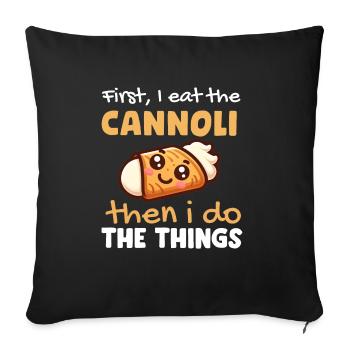 Cannoli Baker Italian Pastry Dessert Funny - Sofa pillowcase 17,3'' x 17,3'' (45 x 45 cm) - black - Front